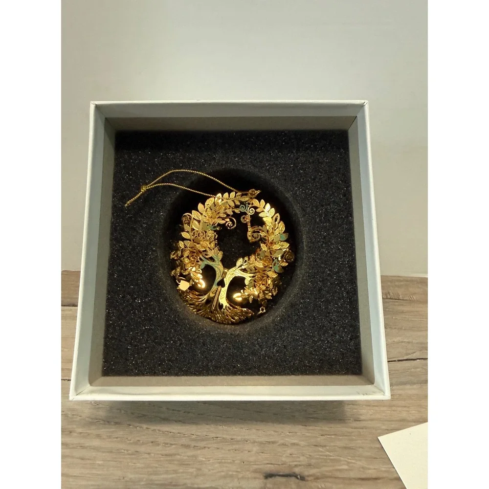 2017 Tree of Life Danbury Mint Christmas Ornament 23k Gold Plated - Picture 7 of 9
